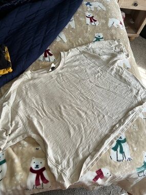 Universal Thread Neutral Ivory Crewneck crop  Top